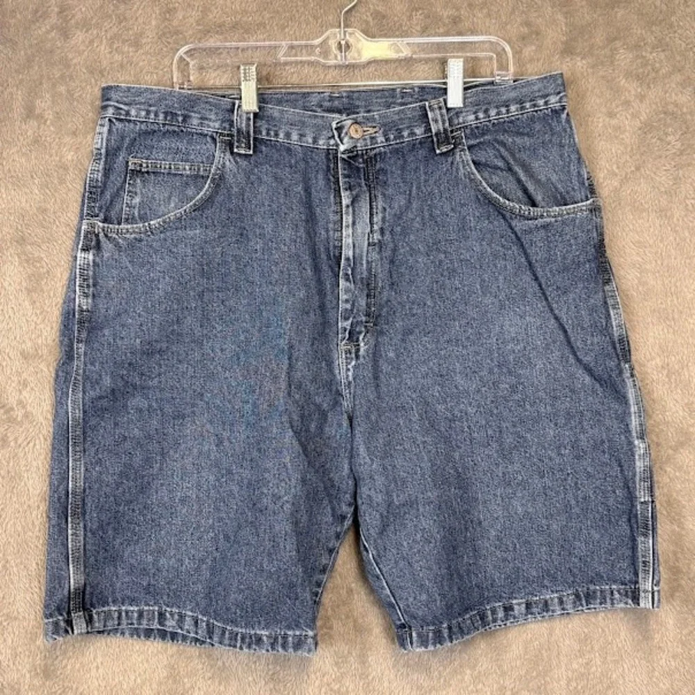Wrangler Hero Mens Five Star Premium Denim Carpenter Shorts Blue Relaxed Fit 38